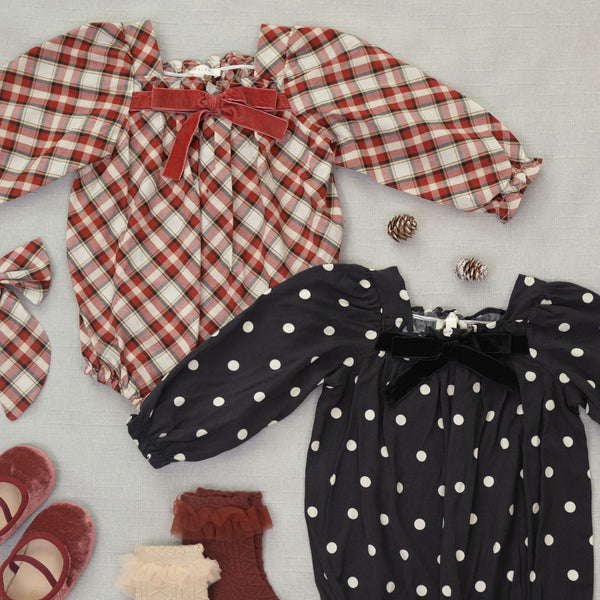 Noralee - Annette Romper - Holiday Tartan