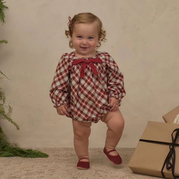 Noralee - Annette Romper - Holiday Tartan