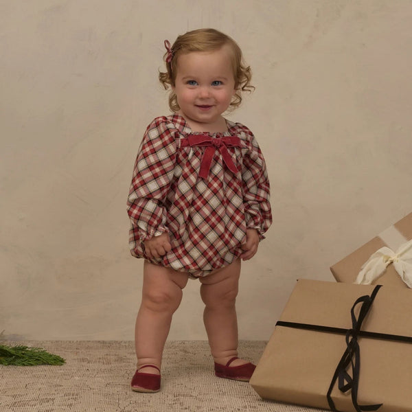 Noralee - Annette Romper - Holiday Tartan