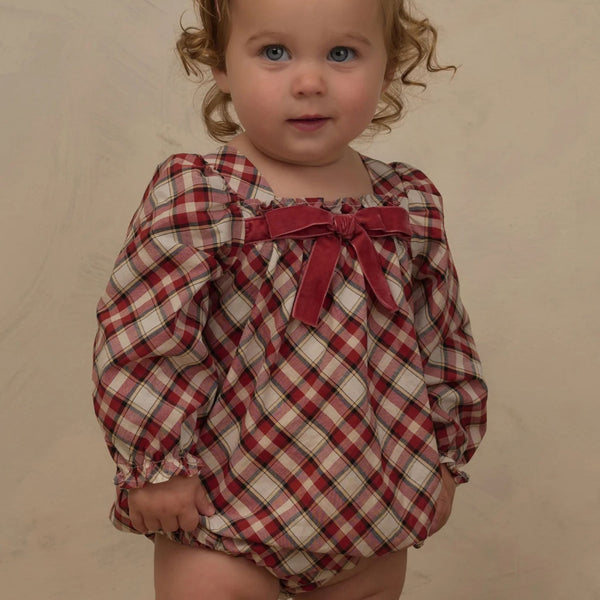 Noralee - Annette Romper - Holiday Tartan