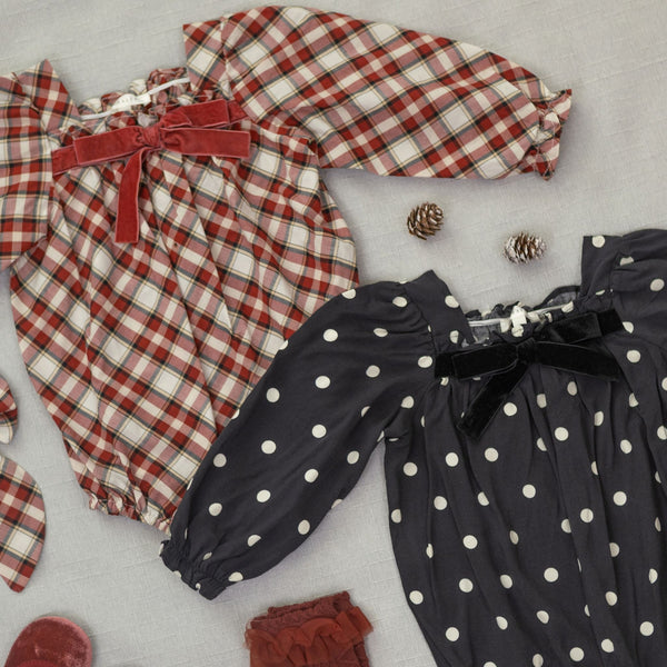 Noralee - Annette Romper - Holiday Tartan