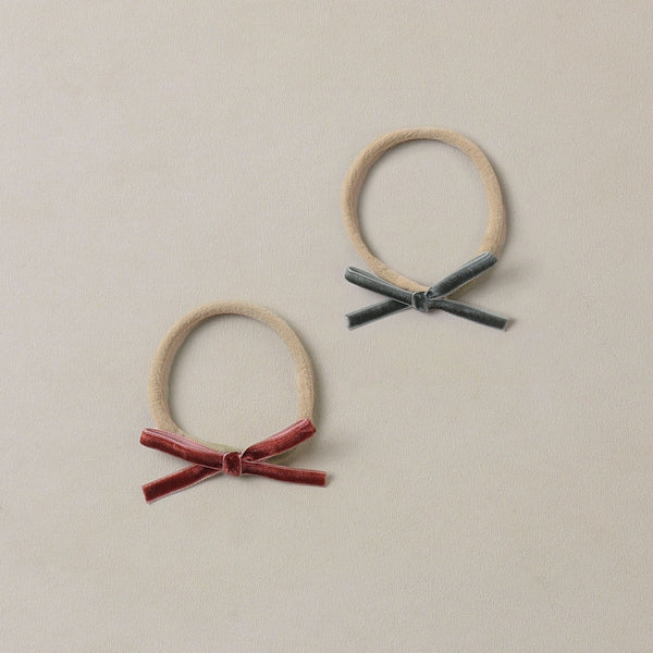 Noralee - Baby Bow Headband - Ruby / Green