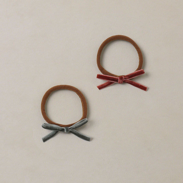 Noralee - Baby Bow Headband - Ruby / Green