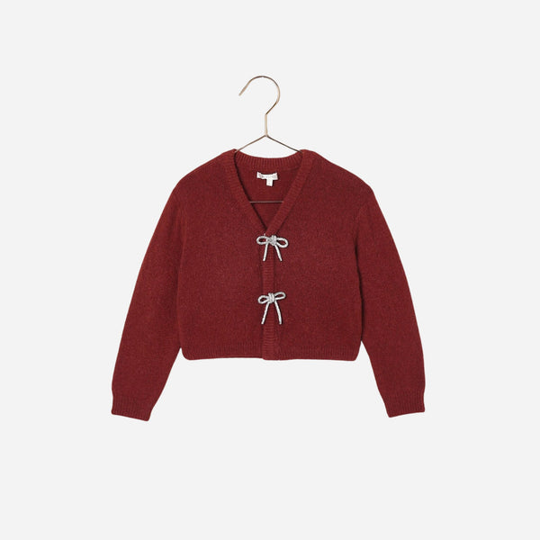 Noralee -  Bow Cardigan - Ruby