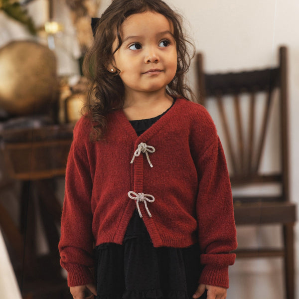 Noralee -  Bow Cardigan - Ruby