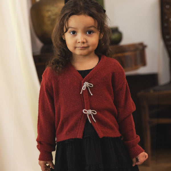 Noralee -  Bow Cardigan - Ruby