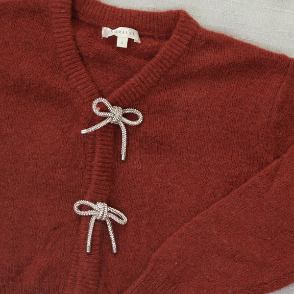 Noralee -  Bow Cardigan - Ruby