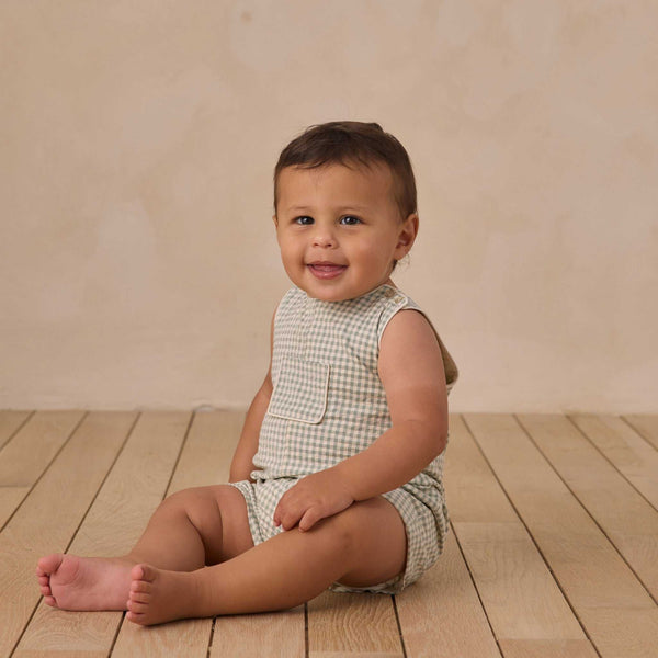 Noralee - Georgie Romper - Eucalyptus Check