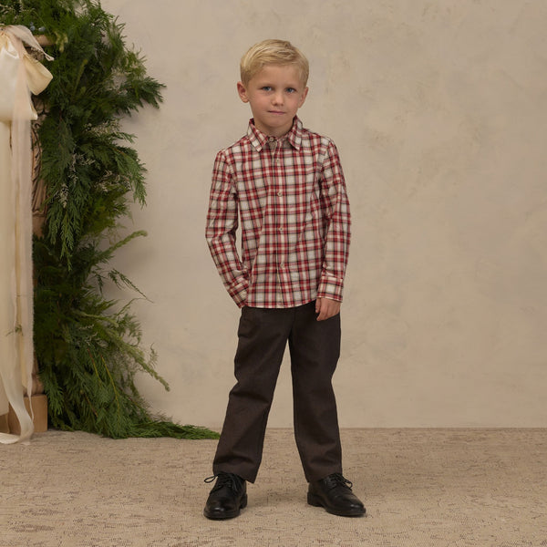Noralee -  Harrison Button Down - Holiday Tartan