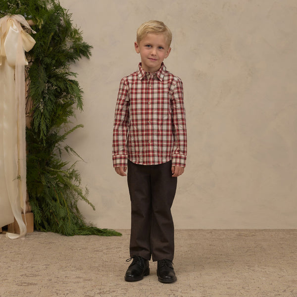 Noralee -  Harrison Button Down - Holiday Tartan