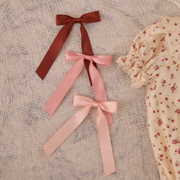 Noralee - Satin Ribbon Bows - Blush, Red, Pink