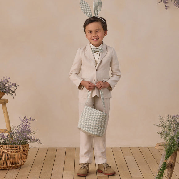 Noralee - Easter Basket - Eucalyptus Check | Kids Easter Basket