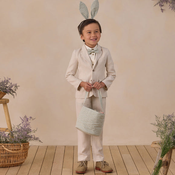 Noralee - Easter Basket - Eucalyptus Check | Kids Easter Basket