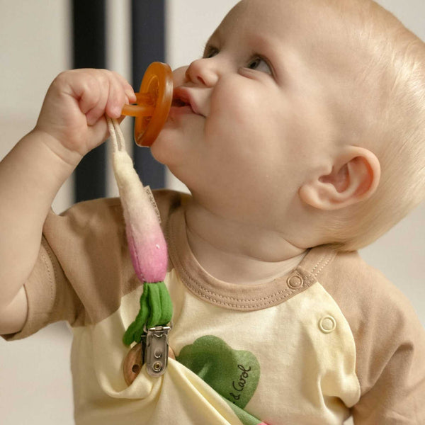 Oli & Carol - Ramona the Radish Pacifier Clip