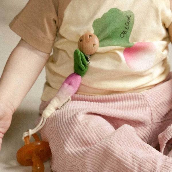 Oli & Carol - Ramona the Radish Pacifier Clip