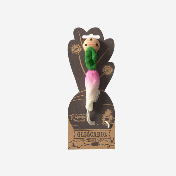Oli & Carol - Ramona the Radish Pacifier Clip