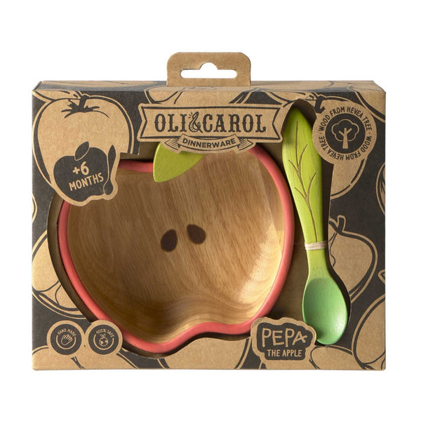 Oli & Carol US - Pepa the Apple Bowl & Spoon Set