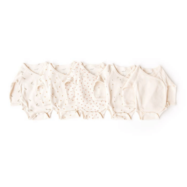 Oolie - Organic Baby Bodysuit NB- Gold Sprig
