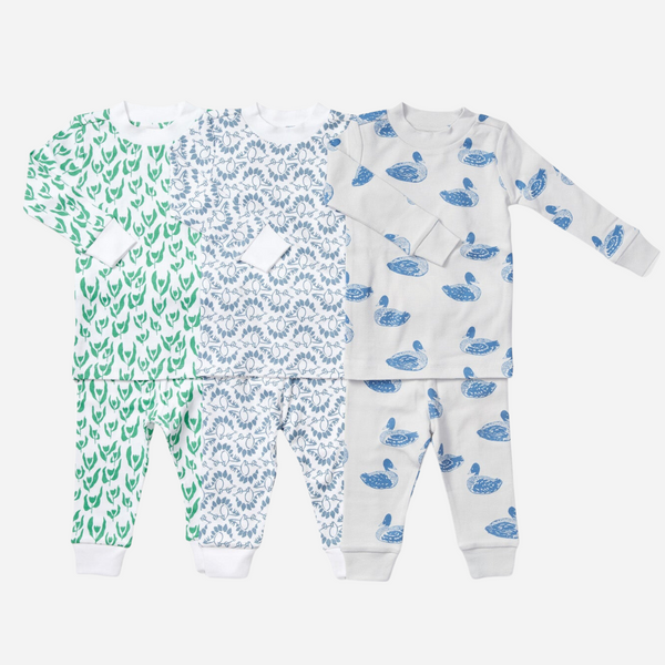 Lewis - Organic Cotton Pajama Set - Dino / Storm