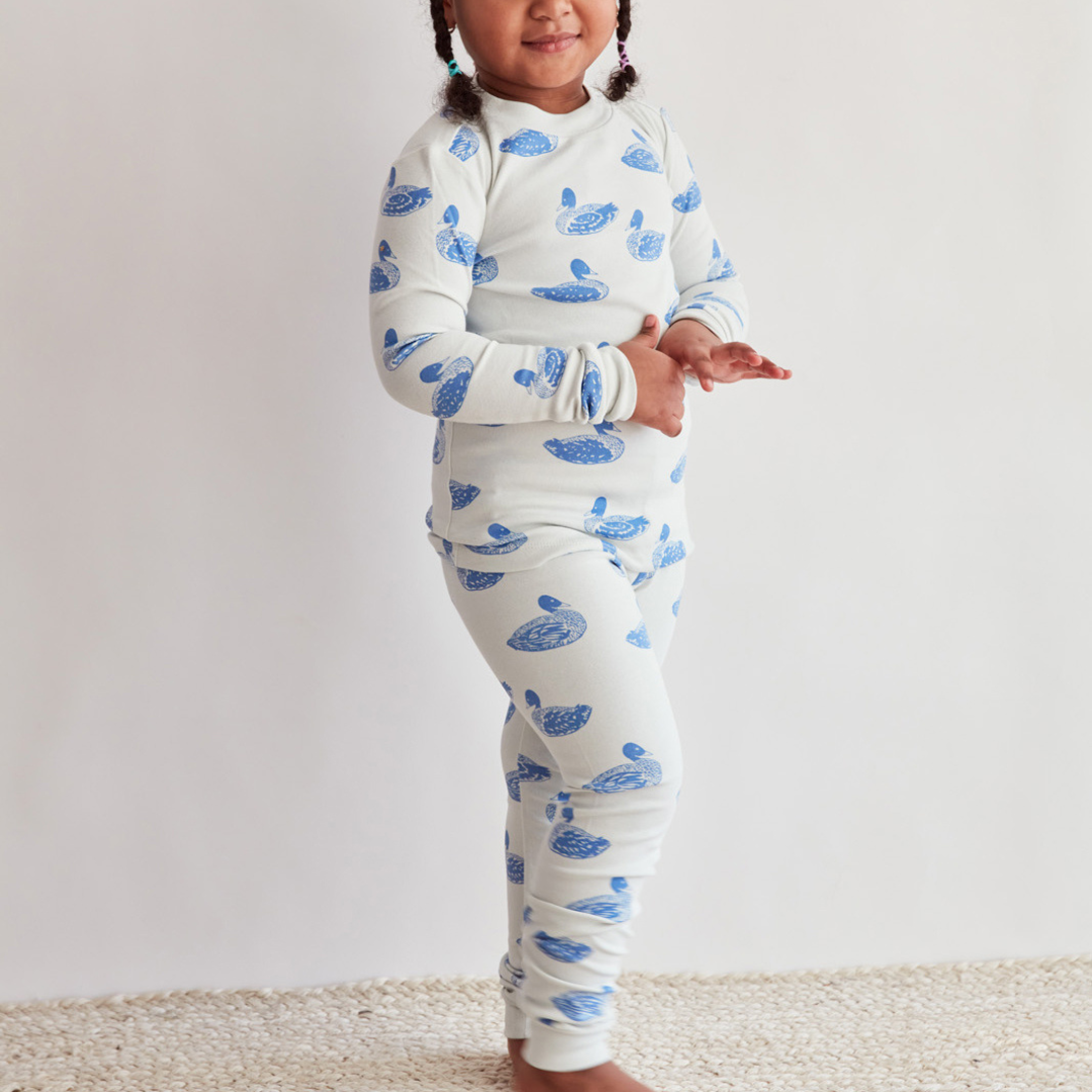 Lewis Organic Cotton Pajama Set Duck Pond Dearly