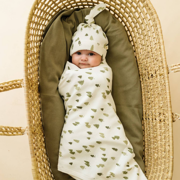 Makemake Organics - Organic Swaddle Blanket & Hat - Alpine