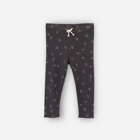 PLAY UP - Printed Ribbed Knit Leggings - Fireflies
