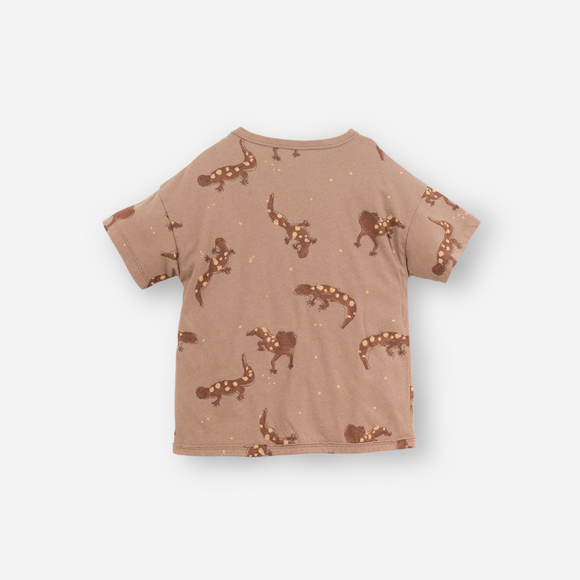 PLAY UP - Gecko Print Jersey T-Shirt - Sandalwood