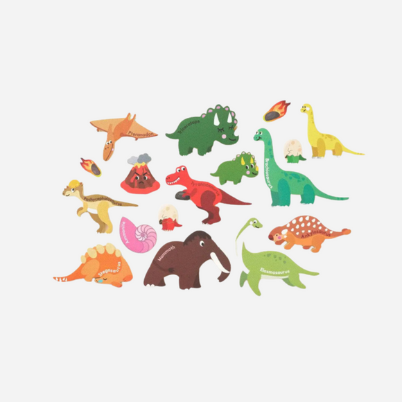 Peanut Loves Fish - Bath Stickers & Poster Set - Dinosaurs