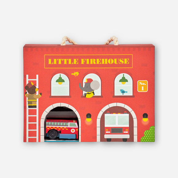 Petit Collage - Wind Up & Go Fire Station Play Set