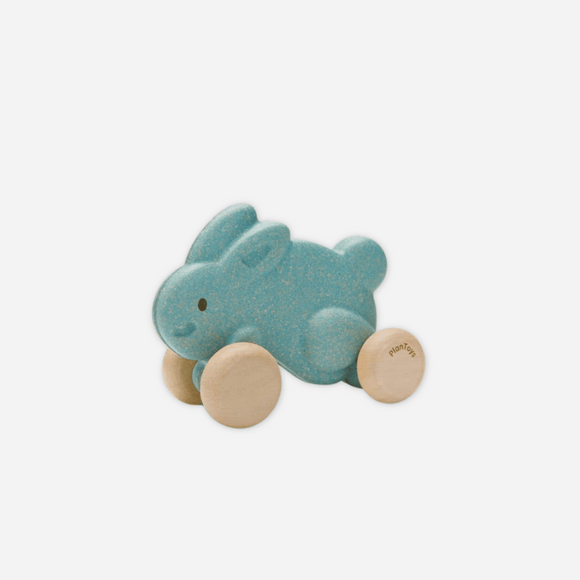 Plan Toys - Push Along Bunny - Blue