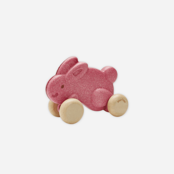 Plan Toys - Push Along Bunny - Pink