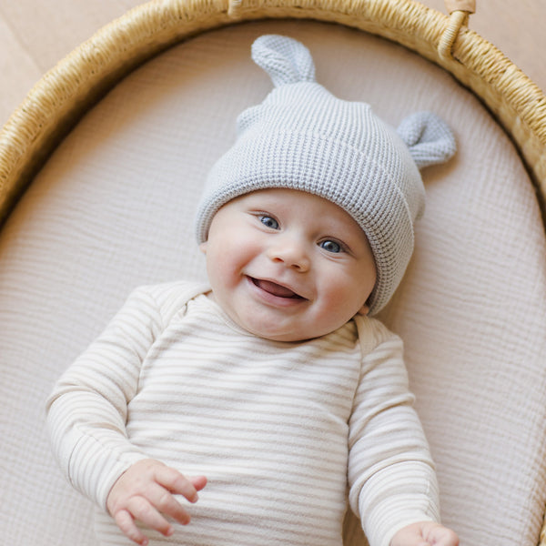 Quincy Mae - Baby Bear Beanie - Ice Blue