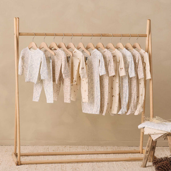 Quincy Mae - Bamboo Baby Gown + Hat Set Woodland
