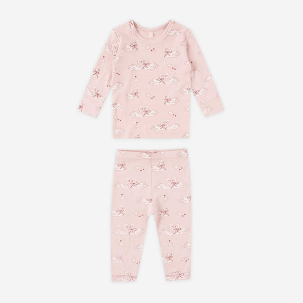 Quincy Mae - Bamboo Pajama Set - Swans