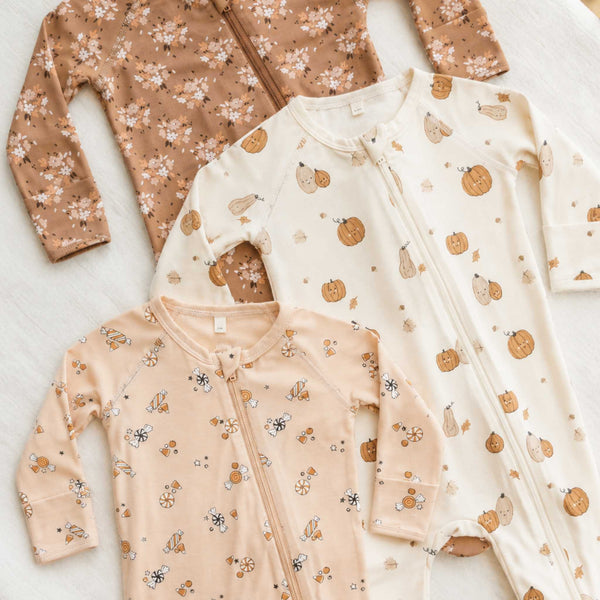 Quincy Mae - Bamboo Zip Footie - Harvest Friends