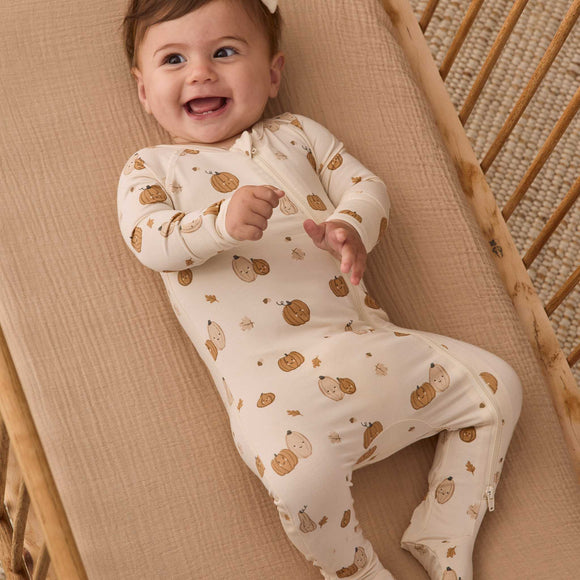 Quincy Mae - Bamboo Zip Footie - Harvest Friends