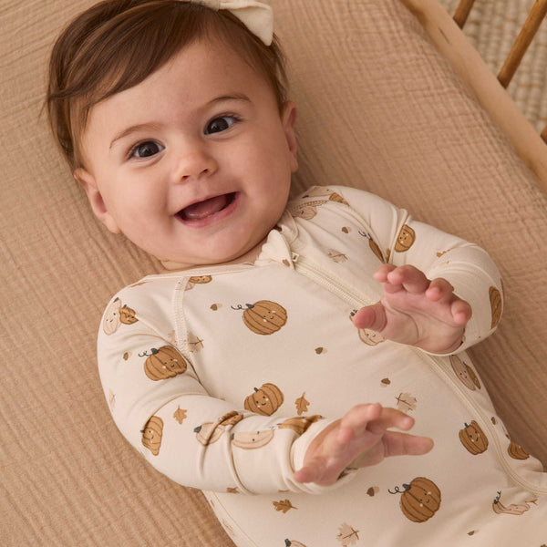 Quincy Mae - Bamboo Zip Footie - Harvest Friends