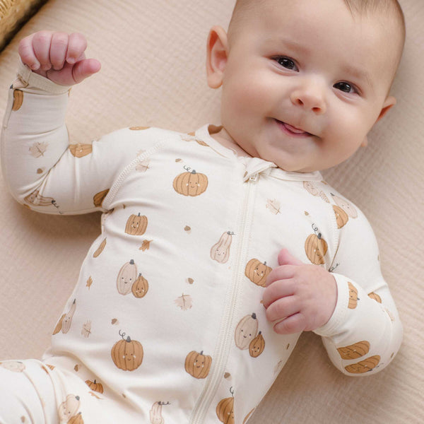 Quincy Mae - Bamboo Zip Footie - Harvest Friends