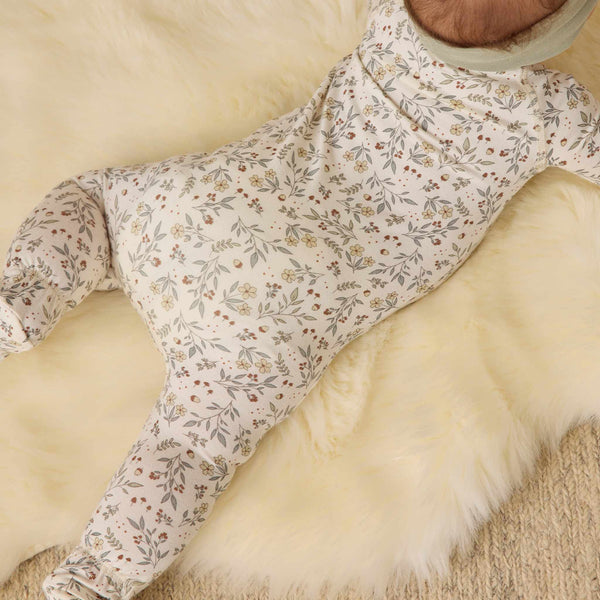 Quincy Mae - Bamboo Zip Footie - Woodland