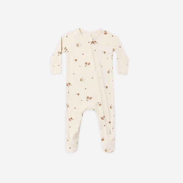 Quincy Mae - Bamboo Zip Footie - Woodland