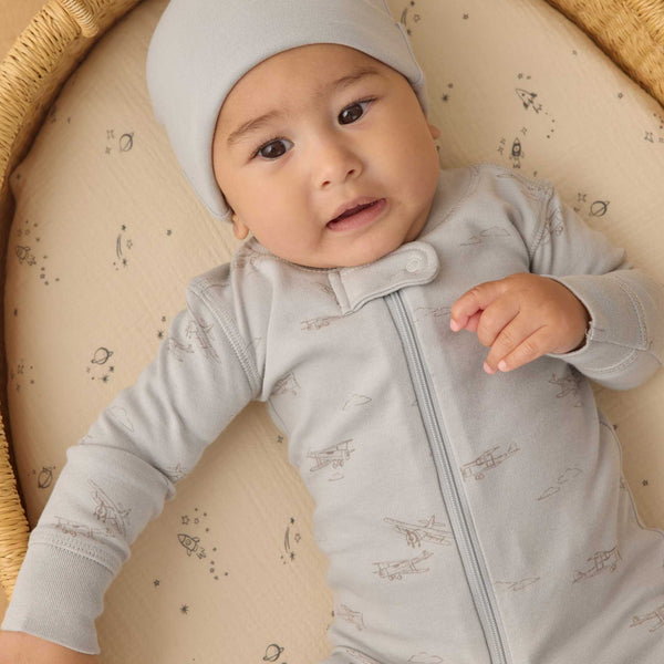 Quincy Mae - Zip Longsleeve Sleeper - Airplanes