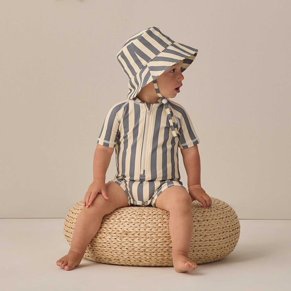 Quincy Mae - Bucket Hat - Retro Ocean Stripe