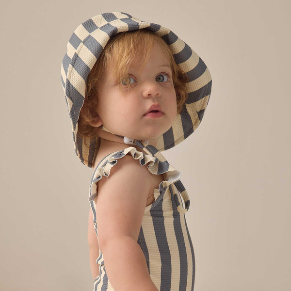 Quincy Mae - Bucket Hat - Retro Ocean Stripe