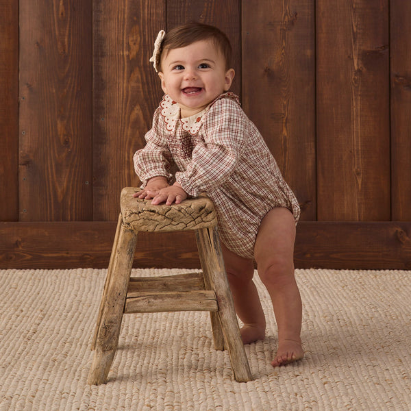 Quincy Mae - Callie Romper - Christmas Plaid