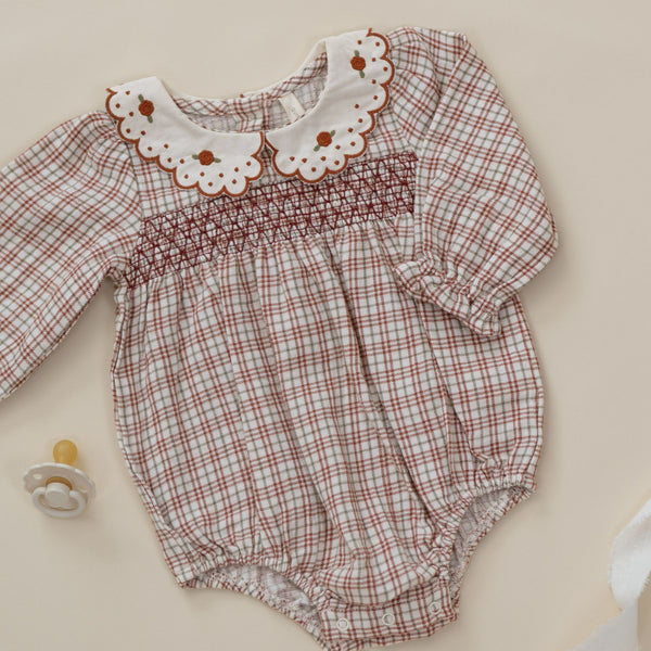 Quincy Mae - Callie Romper - Christmas Plaid