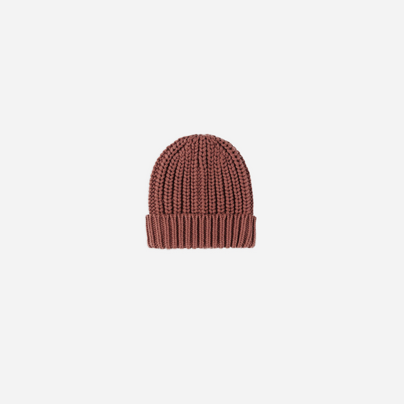 Quincy Mae - Chunky Knit Beanie - Cranberry