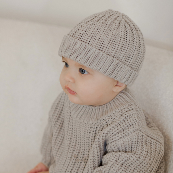 Quincy Mae - Chunky Knit Beanie - Fog