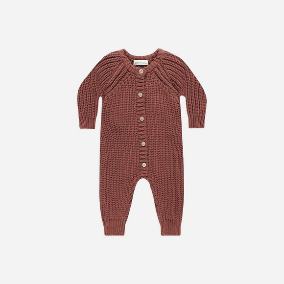 Quincy Mae - Chunky Knit Jumpsuit - Cranberry