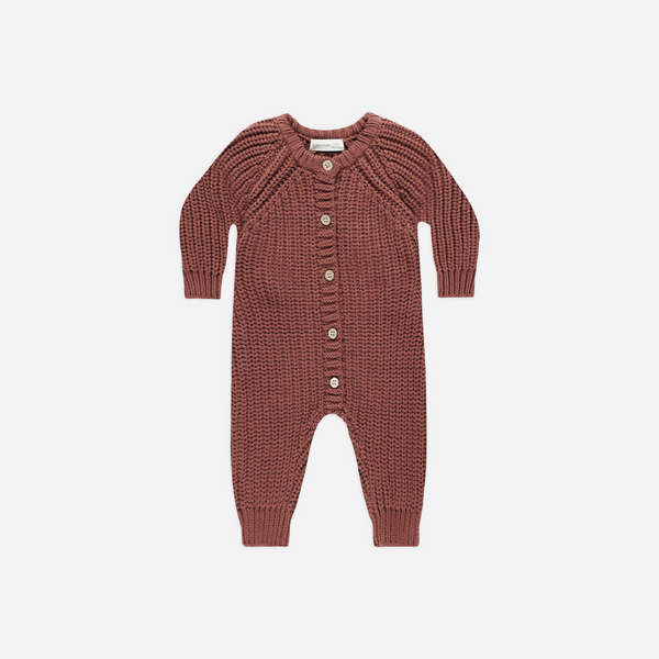 Quincy Mae - Chunky Knit Jumpsuit - Cranberry