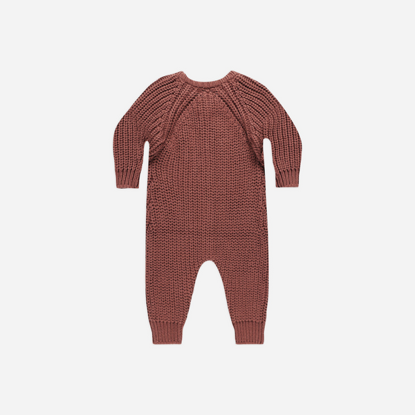 Quincy Mae - Chunky Knit Jumpsuit - Cranberry